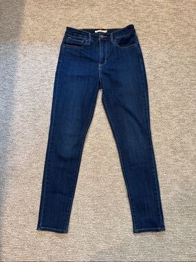 Levi’s Dark Blue 721 High Rise Skinny Jeans Short Inseam